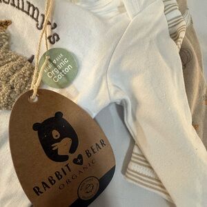 Rabbit & Bear Organic Cotton Cream Bodysuit
